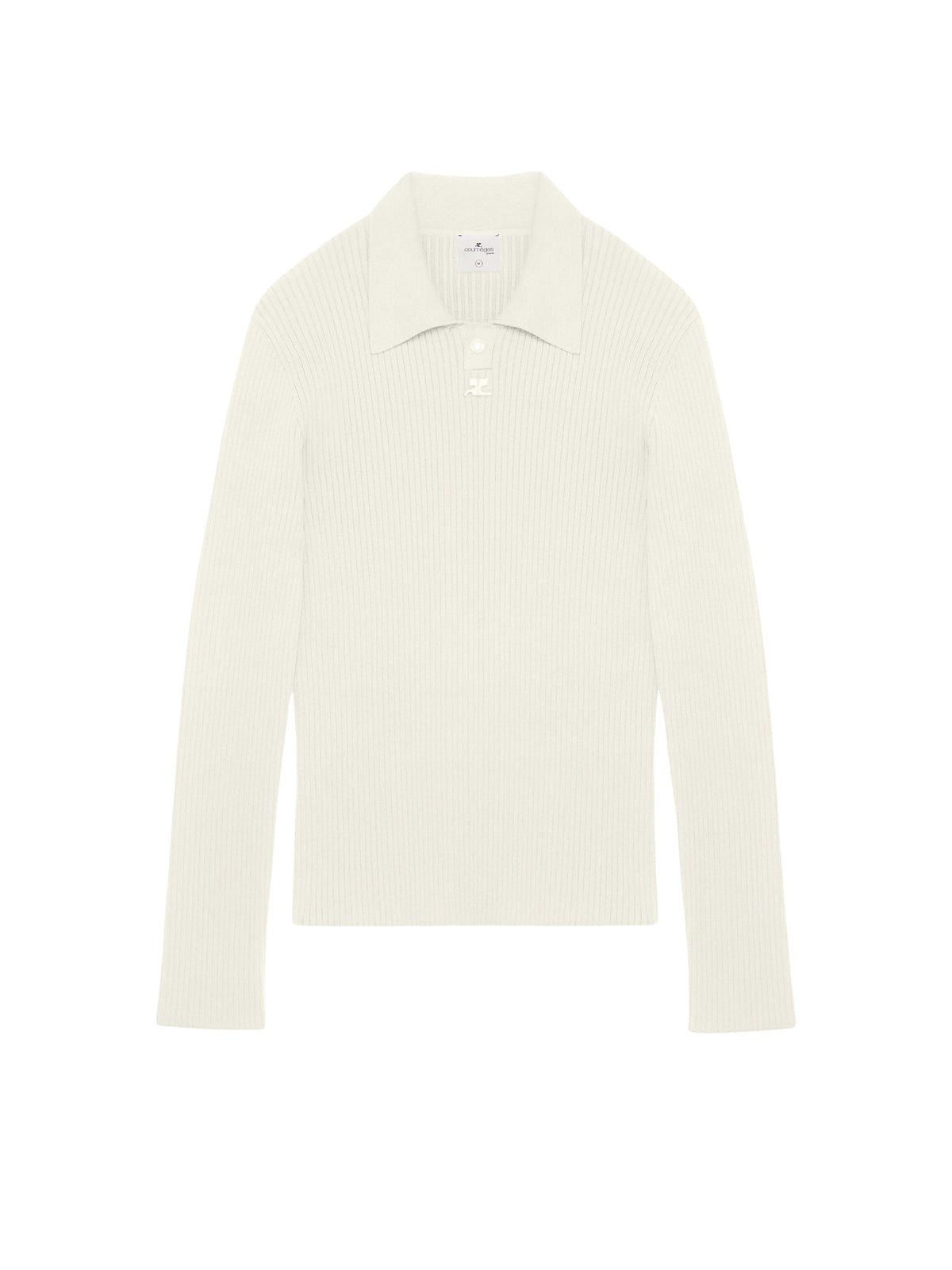 Polo à manches courtes en maille côtelée - Heritage White