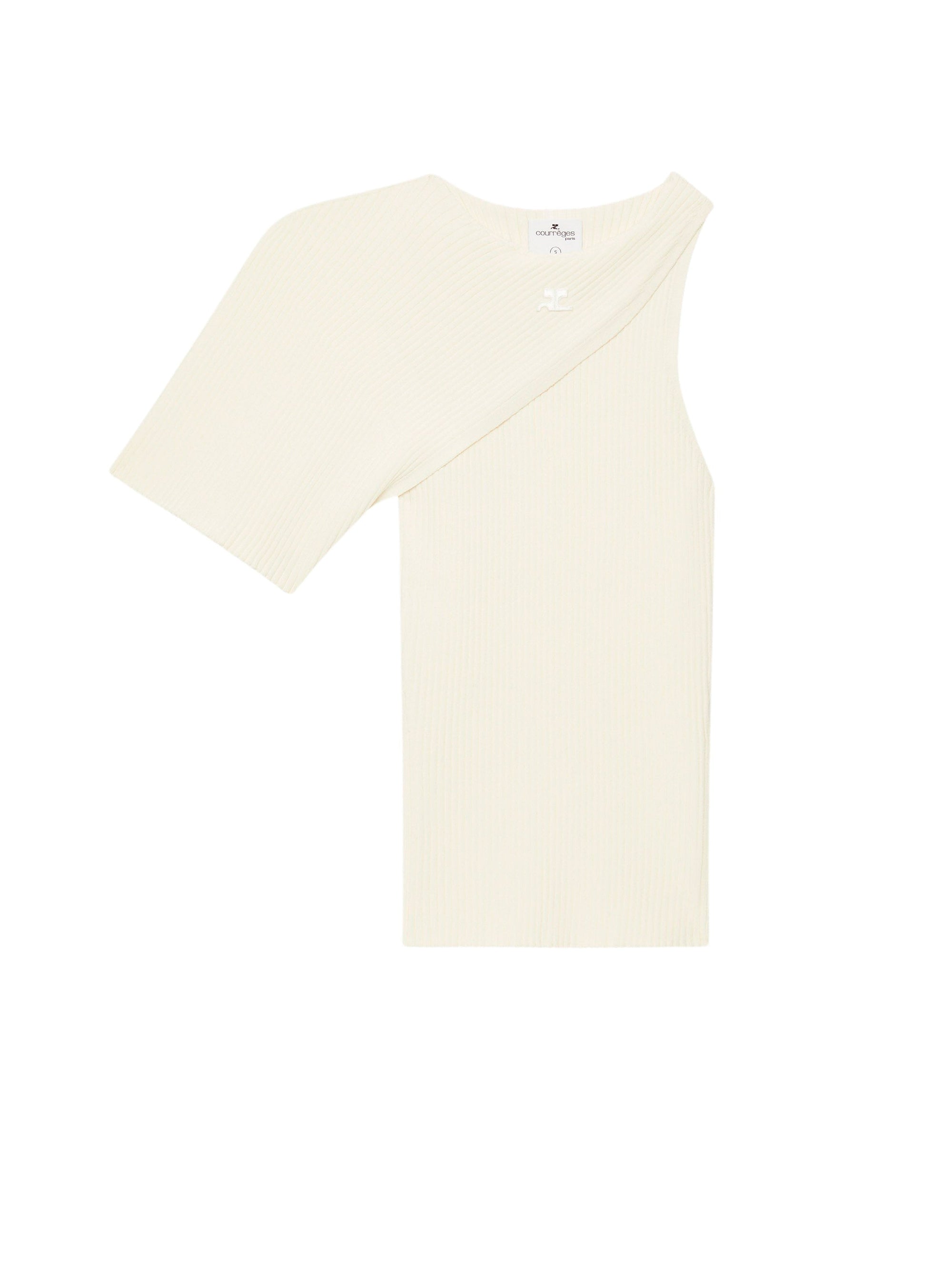 17pcs RELIQUAT 120€ / Pull en maille côtelé à waves asymétriques - Heritage white