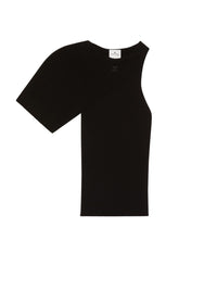 13pcs RELIQUAT 120€ / Pull en maille côtelé à waves asymétriques - Black
