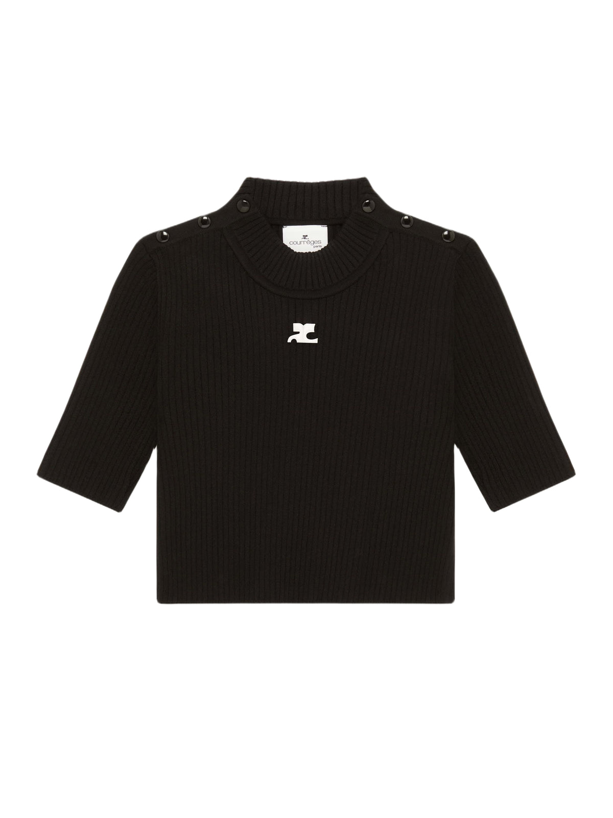 PRIX MARQUE : 100 / CROP SWEATER SHOULDER SNAPS RIB KNIT-S