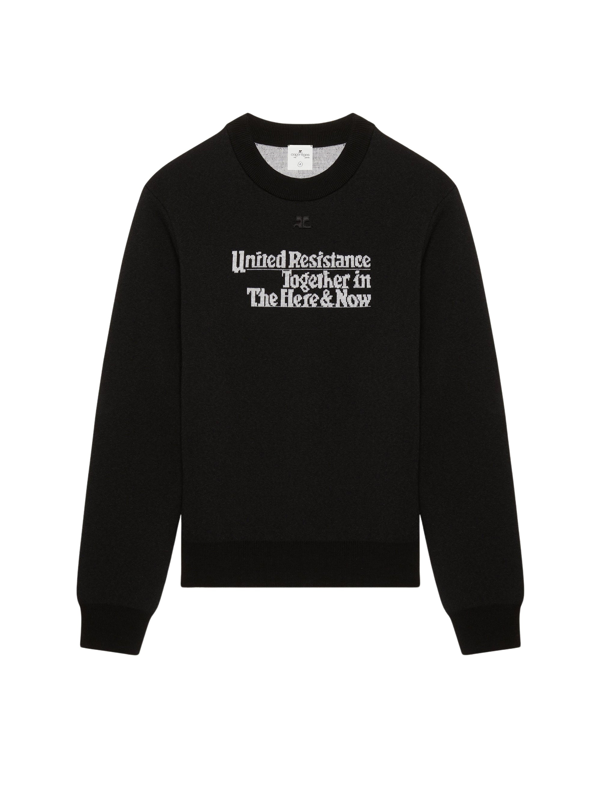 6pcs RELIQUAT 220€ / Pull résistance jacquard en laine - Black & Heritage white
