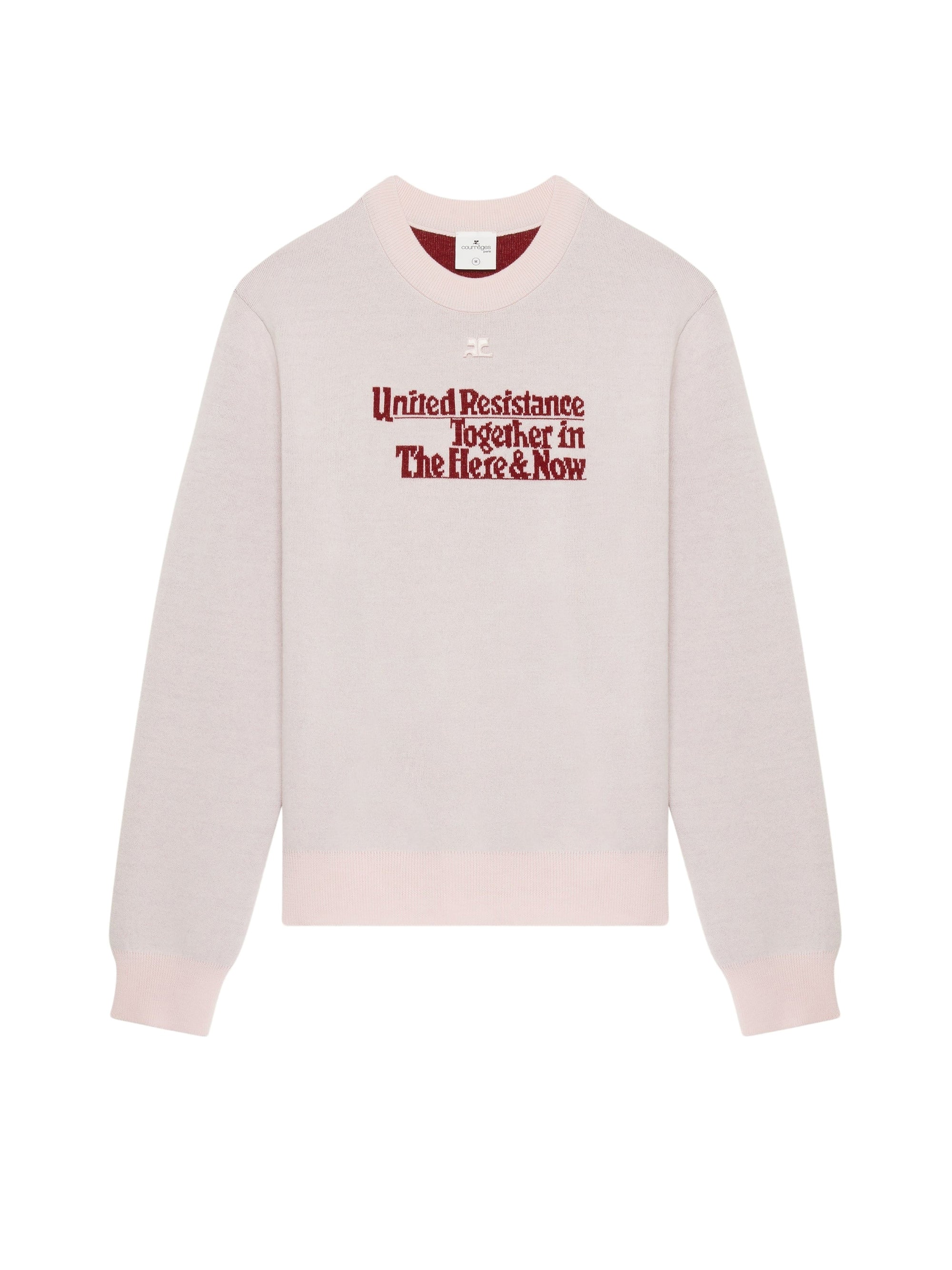 6pcs RELIQUAT 220€ / Pull résistance jacquard en laine - Powder pink & Groseille foncé