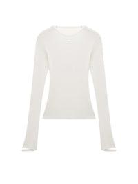 21pcs RELIQUAT 150€ / Pull poignets élastiques en maille côtelé - Heritage white