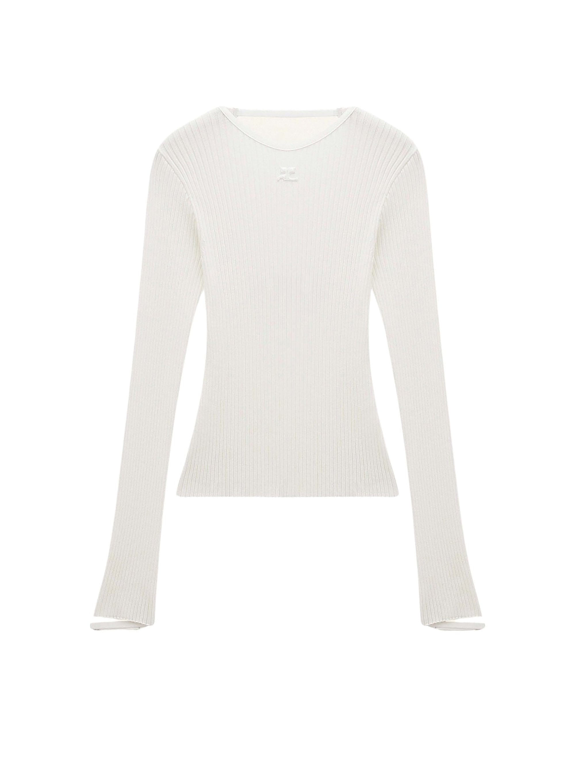 21pcs RELIQUAT 150€ / Pull poignets élastiques en maille côtelé - Heritage white
