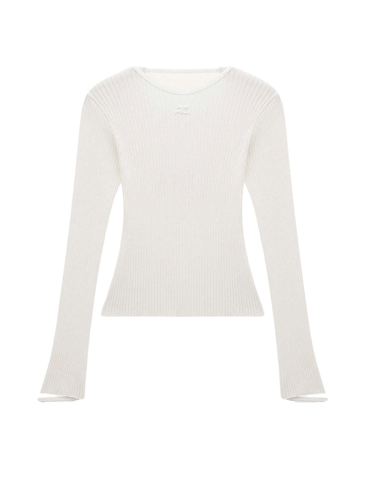 Pull iconique poignets élastiques en maille côtelé - Heritage White