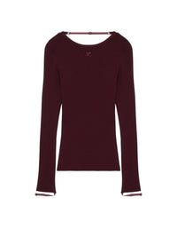4pcs RELIQUAT 150€ / Pull poignets élastiques en maille côtelé - Plum