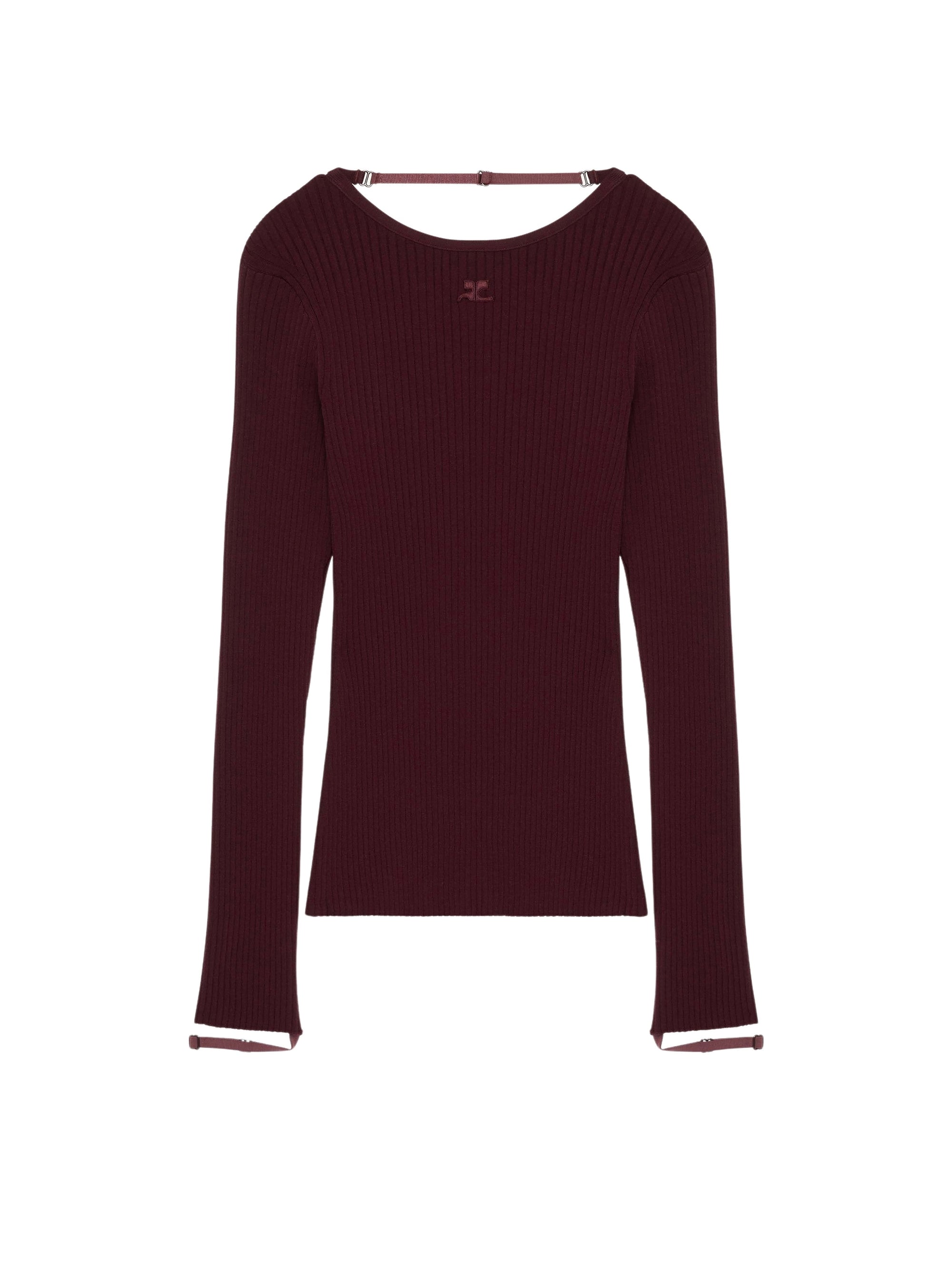 4pcs RELIQUAT 150€ / Pull poignets élastiques en maille côtelé - Plum