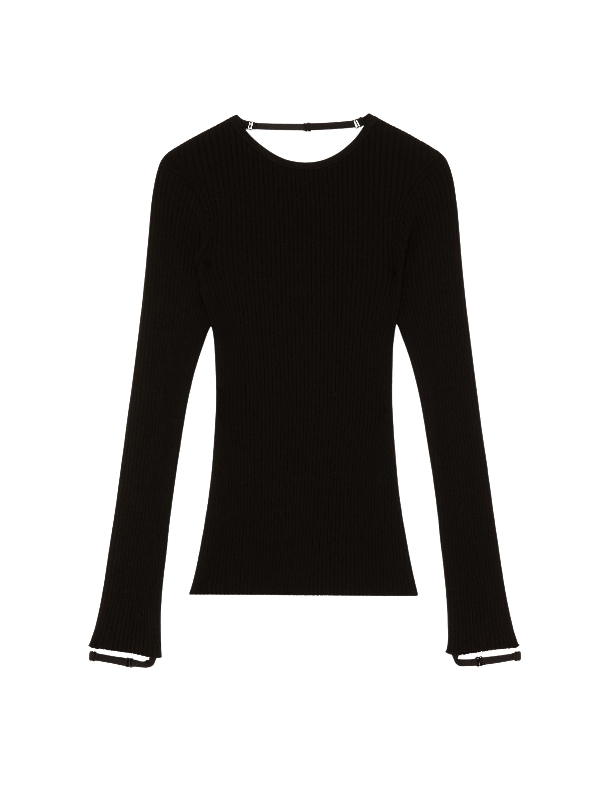 15pcs RELIQUAT 150€ / Pull poignets élastiques en maille côtelé - Black