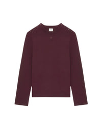 7pcs NEW / PULL EN MAILLE À PRESSIONS  - Plum
