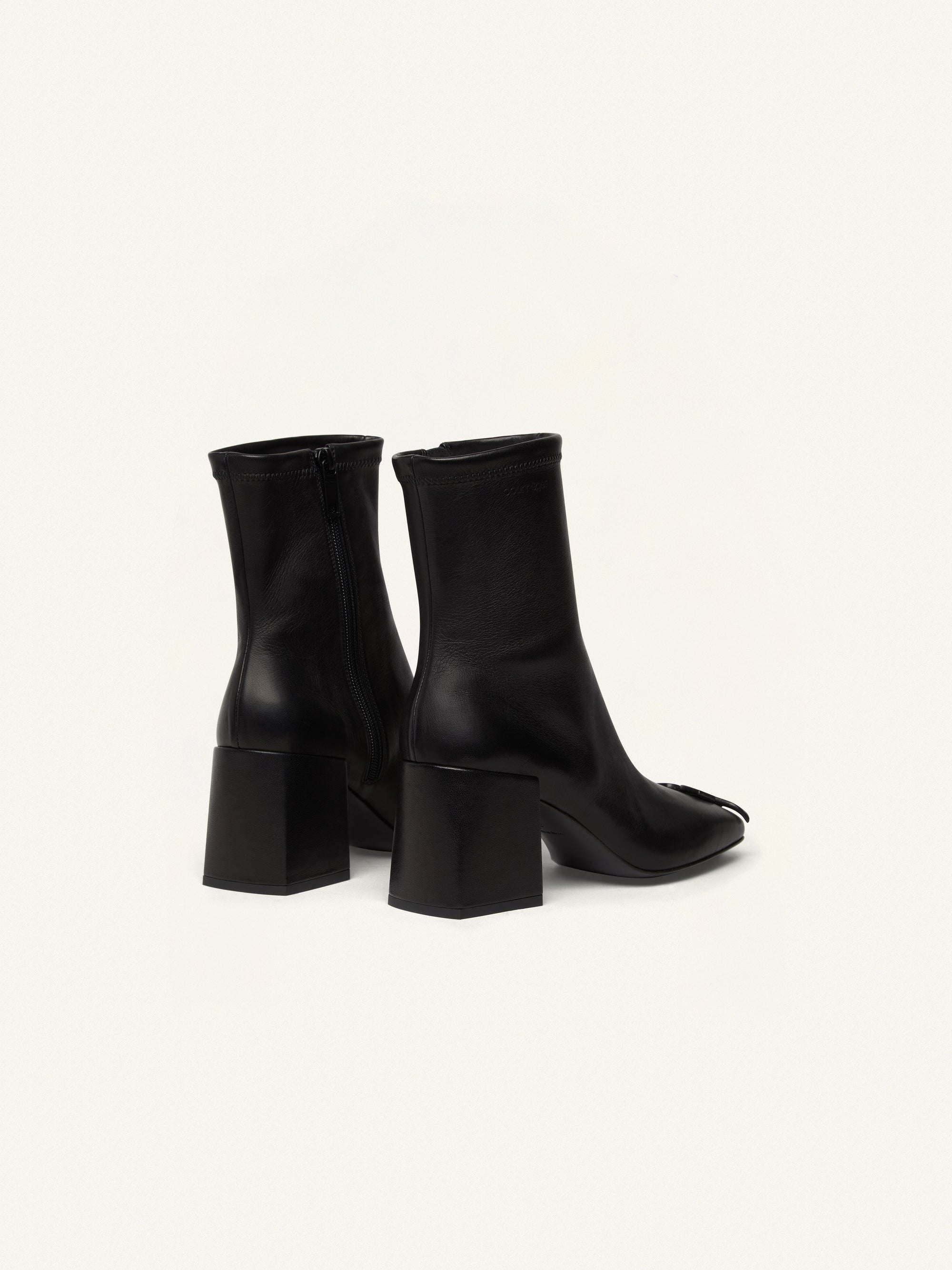 1pcs NEW / BOTTINES HÉRITAGE EN CUIR STRETCH - Black