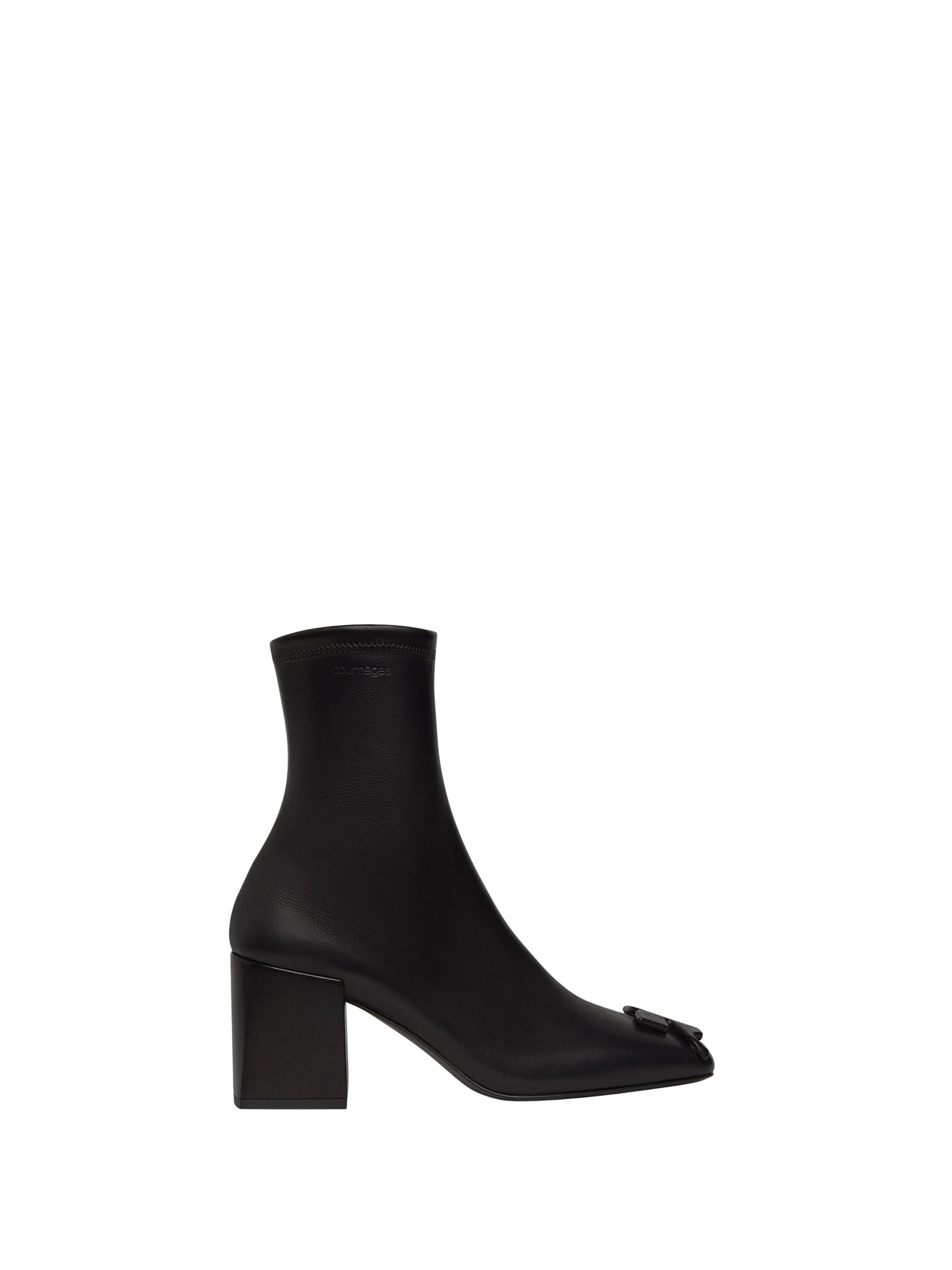 1pcs NEW / BOTTINES HÉRITAGE EN CUIR STRETCH - Black
