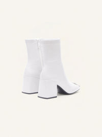 5pcs NEW / BOTTINES HÉRITAGE EN VINYLE STRETCH  - Dirty White