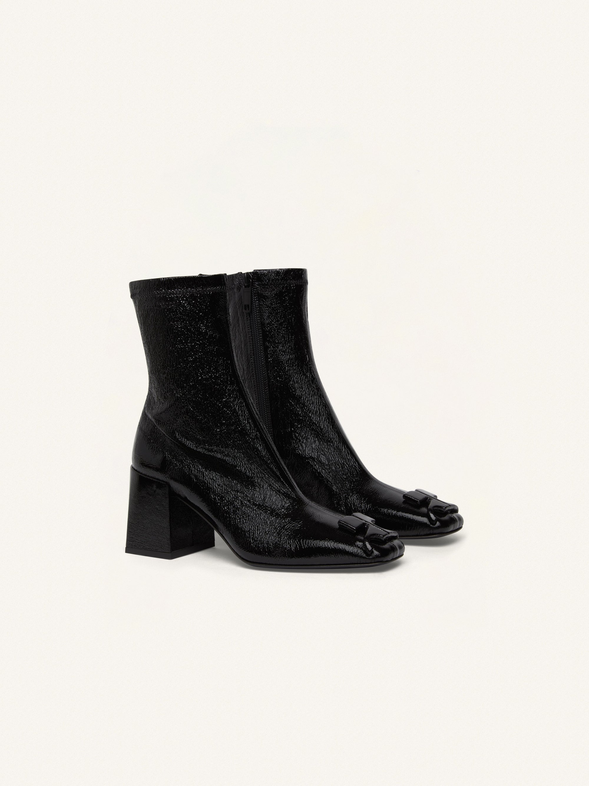 9pcs NEW / BOTTINES HÉRITAGE EN VINYLE STRETCH  - Black