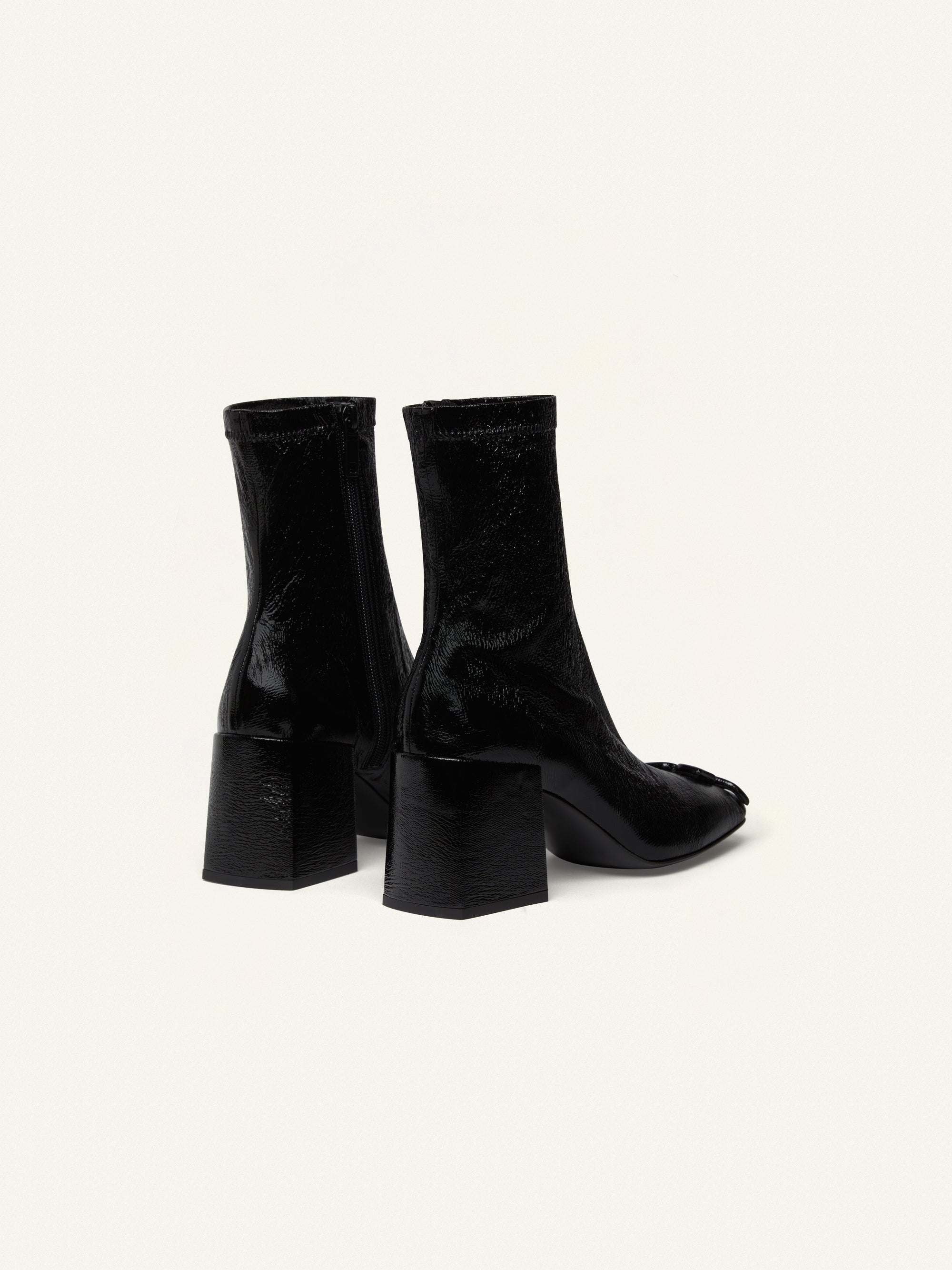 9pcs NEW / BOTTINES HÉRITAGE EN VINYLE STRETCH  - Black