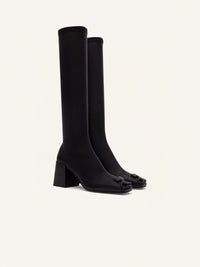 25pcs NEW / BOTTES HÉRITAGE EN CUIR STRETCH  - Black