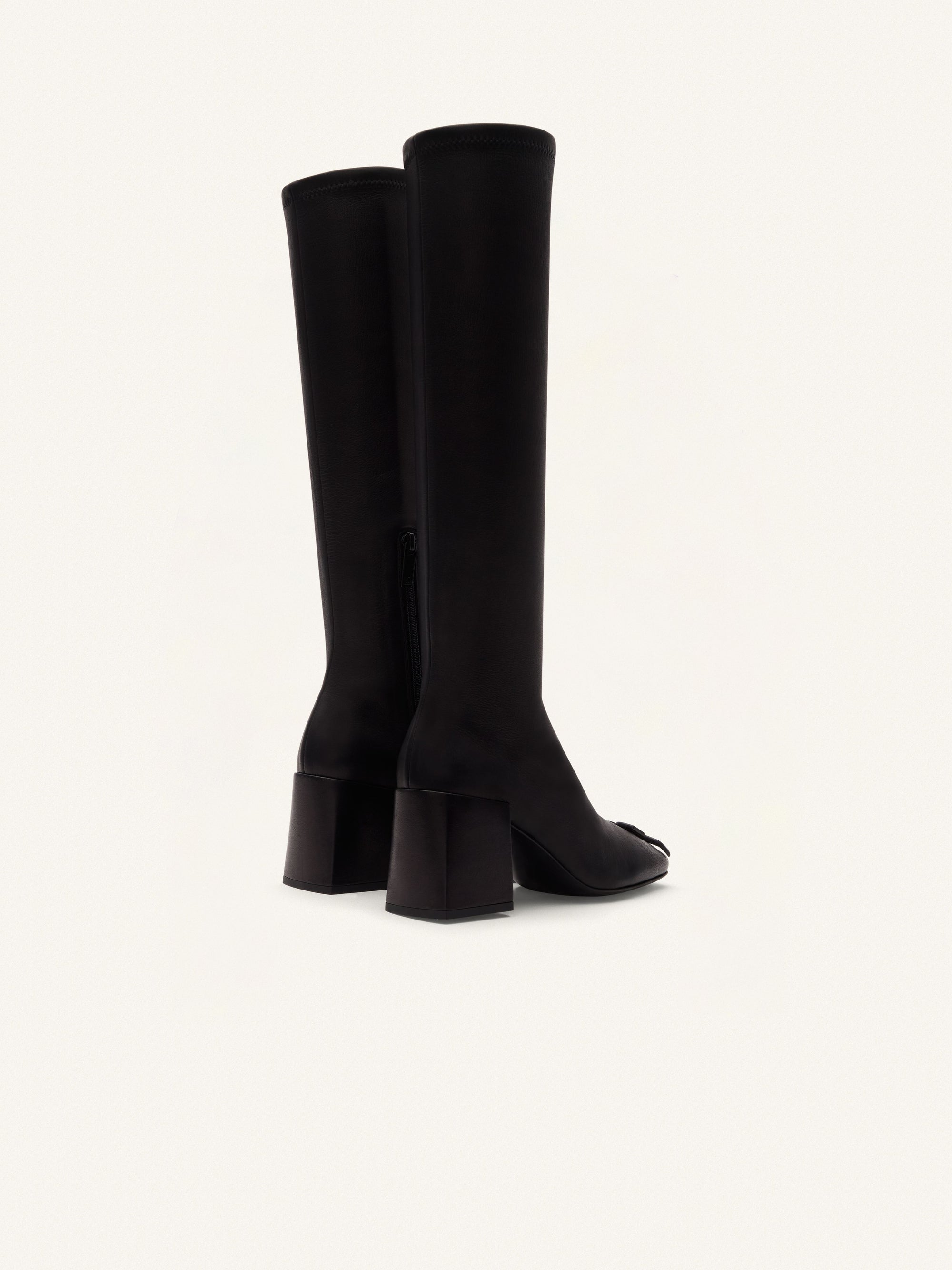 25pcs NEW / BOTTES HÉRITAGE EN CUIR STRETCH  - Black
