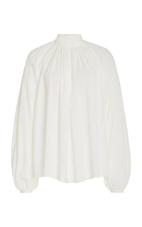 Ivory / Top Kiian à col roulé en soie - Ivory