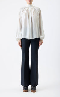 Ivory / Top Kiian à col roulé en soie - Ivory