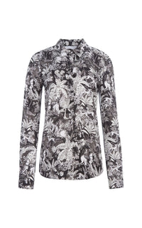 Grey Scale W & Grey / Chemise Henri en soie - Grey Scale W & Grey