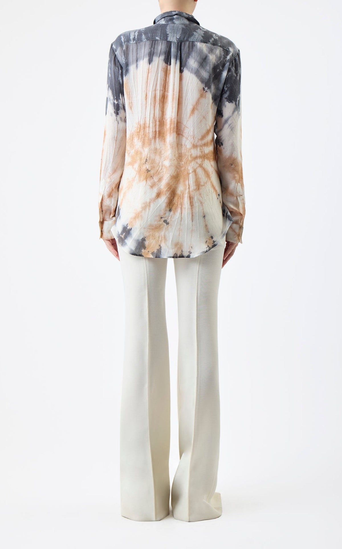 Ferrara Shirt en camel multicolore double face cachemire