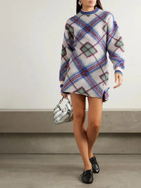 SHORT DRESS IN JACQUARD WOOL BLEND