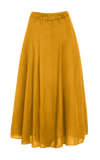 Dugald Skirt en blanc lin d’aloès popeline de chemise