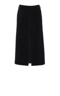Morelos Skirt en noir double face recyclé cash