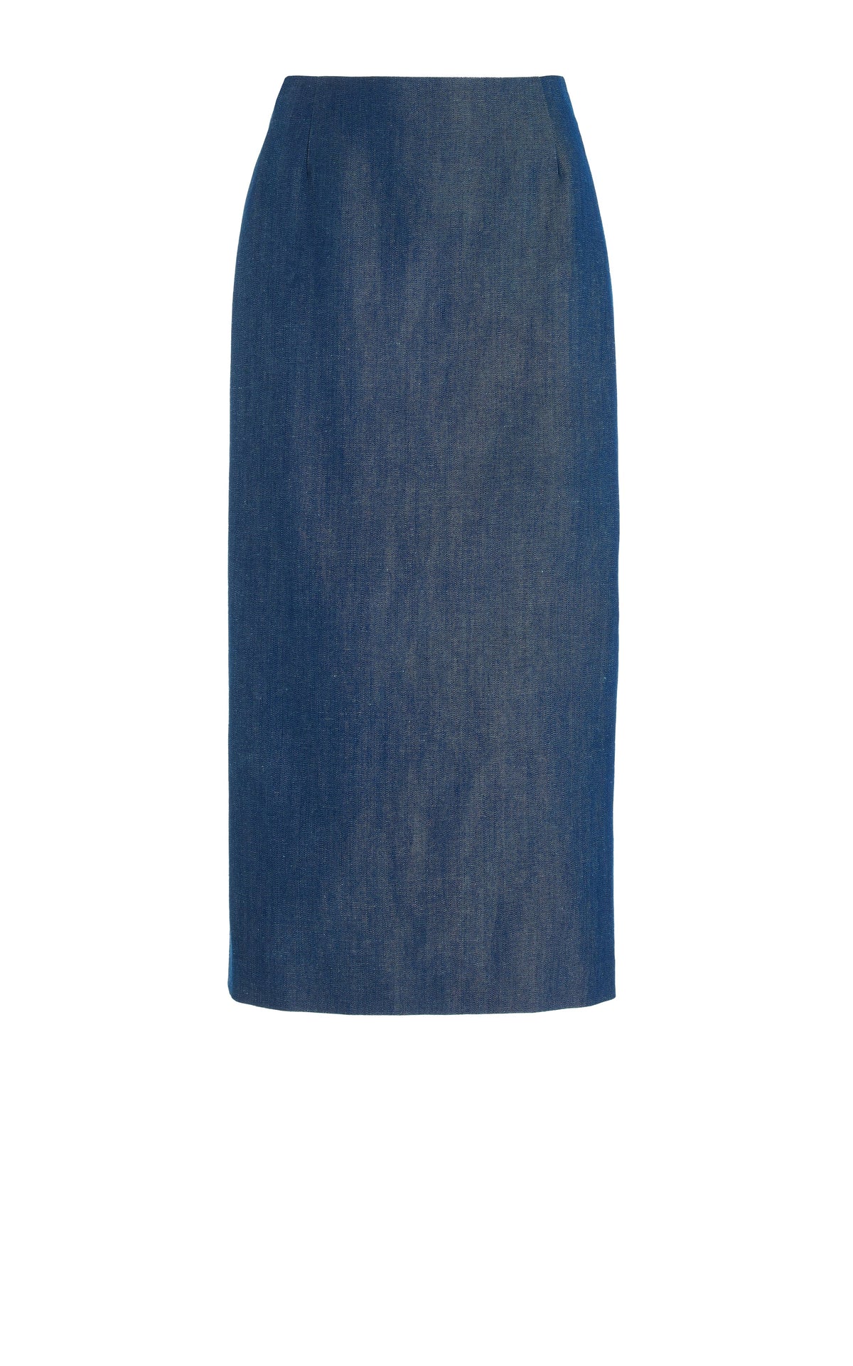 Manuela Skirt en bleu fluorite profond flammé laine lin sergé