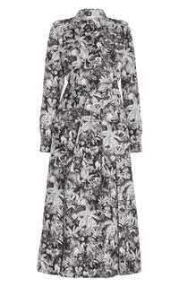 Grey Scale W & Grey / Robe chemise Galway en soie - Grey Scale W & Grey