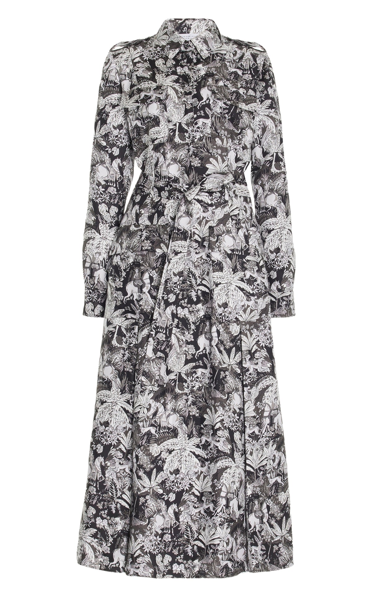 Grey Scale W & Grey / Robe chemise Galway en soie - Grey Scale W & Grey