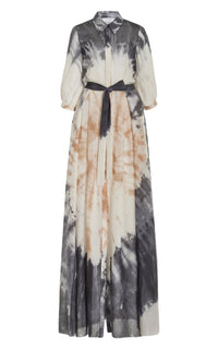 Camel Multi / Robe Daisy en cachemire et soie - Camel Multi