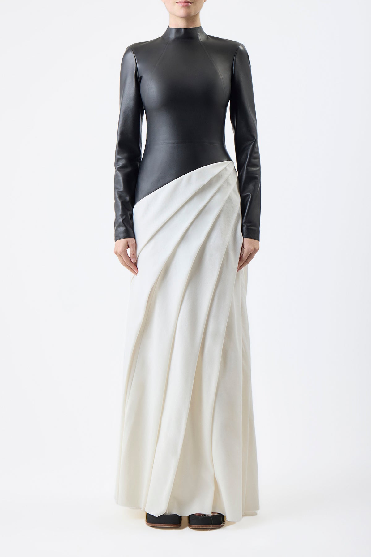 Black & Ivory / Robe Aulay en cuir - Black & Ivory