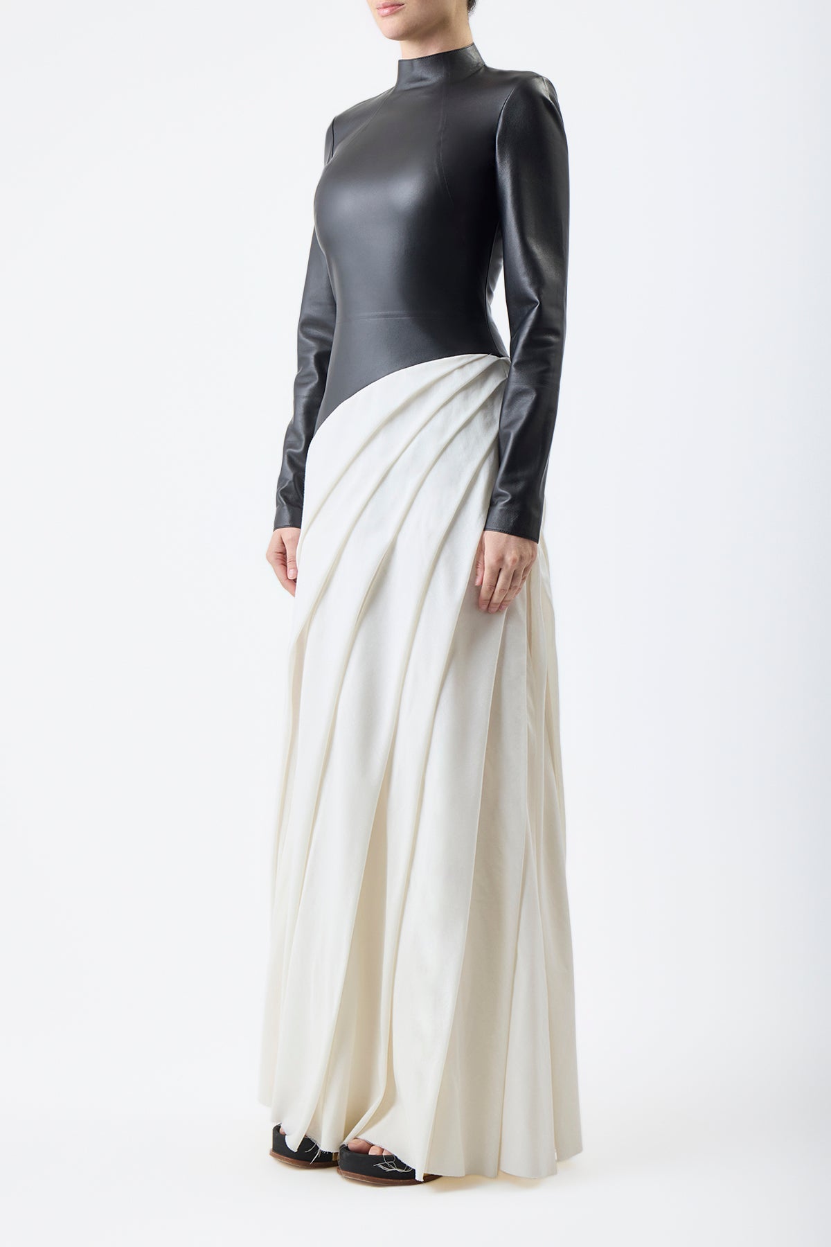 Black & Ivory / Robe Aulay en cuir - Black & Ivory