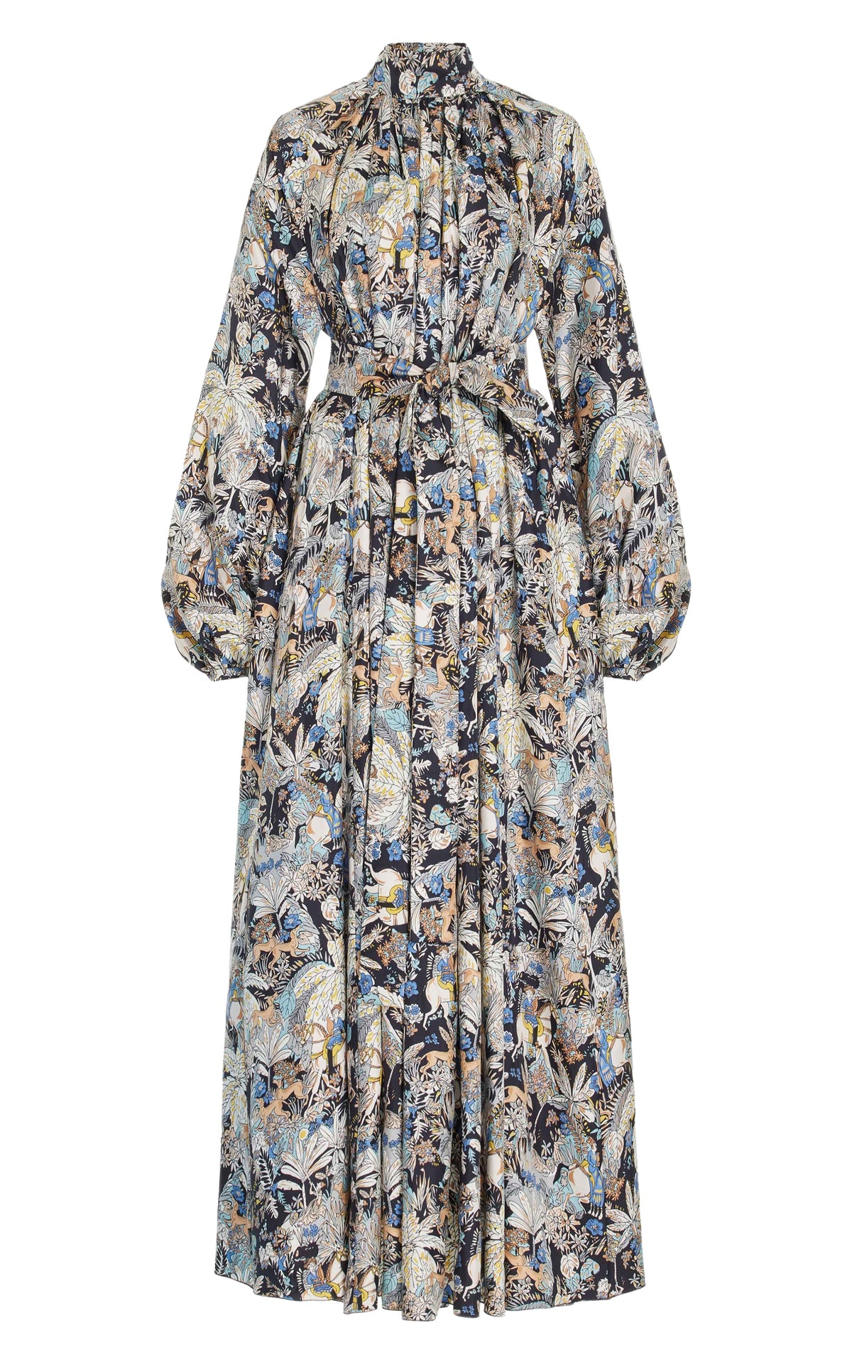 Blue Multi / Robe Cedric en soie - Blue Multi