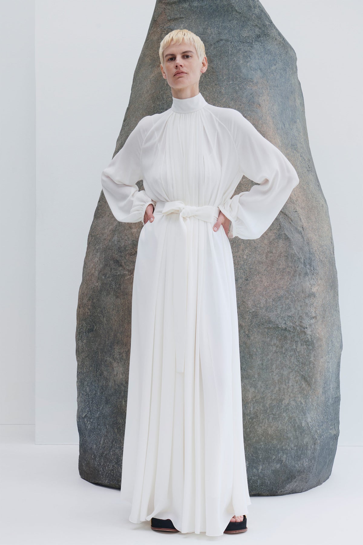 Grey Scale W & Grey / Robe Cedric en soie - Grey Scale W & Grey
