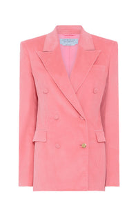 Gavin Blazer en rose poudré sponge laine crêpe