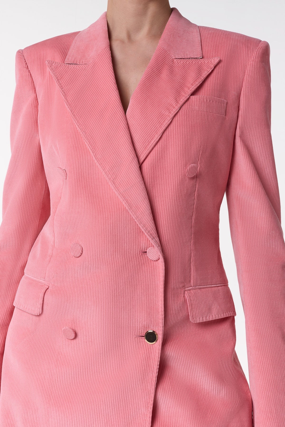 Gavin Blazer en rose poudré sponge laine crêpe
