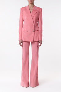 Gavin Blazer en rose poudré sponge laine crêpe