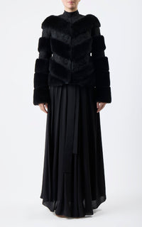 Carys Jacket en noir shearling