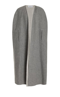 Lindlow Cape en light gris chiné cachemire lin df coating