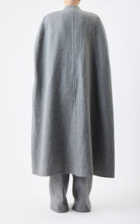 Lindlow Cape en light gris chiné cachemire lin df coating