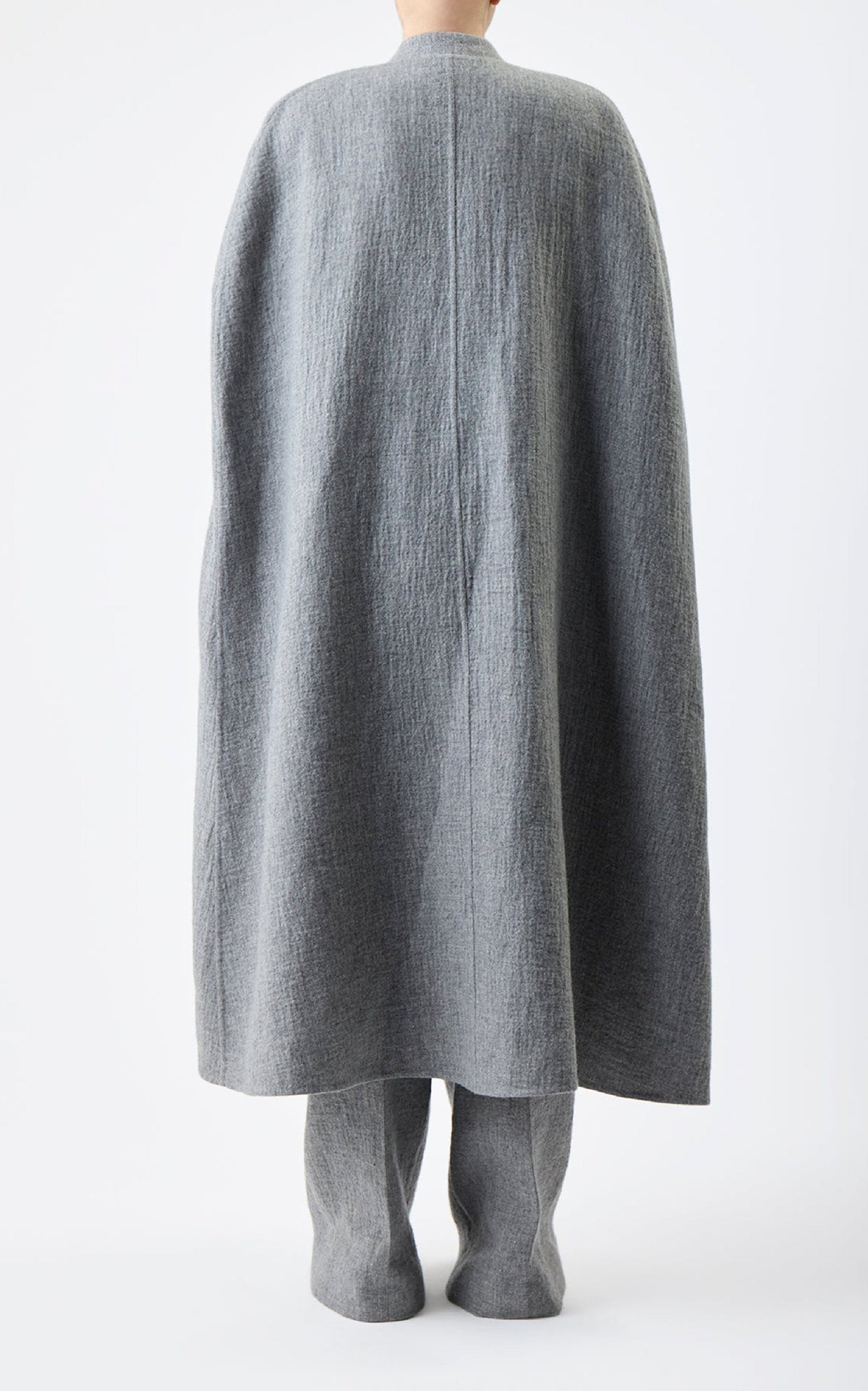 Lindlow Cape en light gris chiné cachemire lin df coating