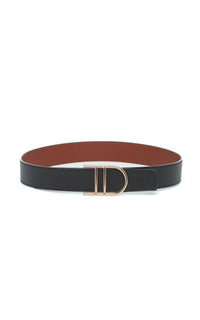 Silver & Black & Cognac / Ceinture Neala en cuir - Silver & Black & Cognac