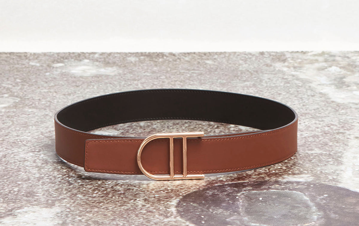 Silver & Black & Cognac / Ceinture Neala en cuir - Silver & Black & Cognac