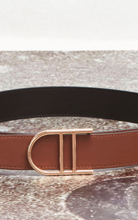 Silver & Black & Cognac / Ceinture Neala en cuir - Silver & Black & Cognac