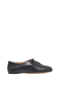 Maya Flat en noir lamb cuir