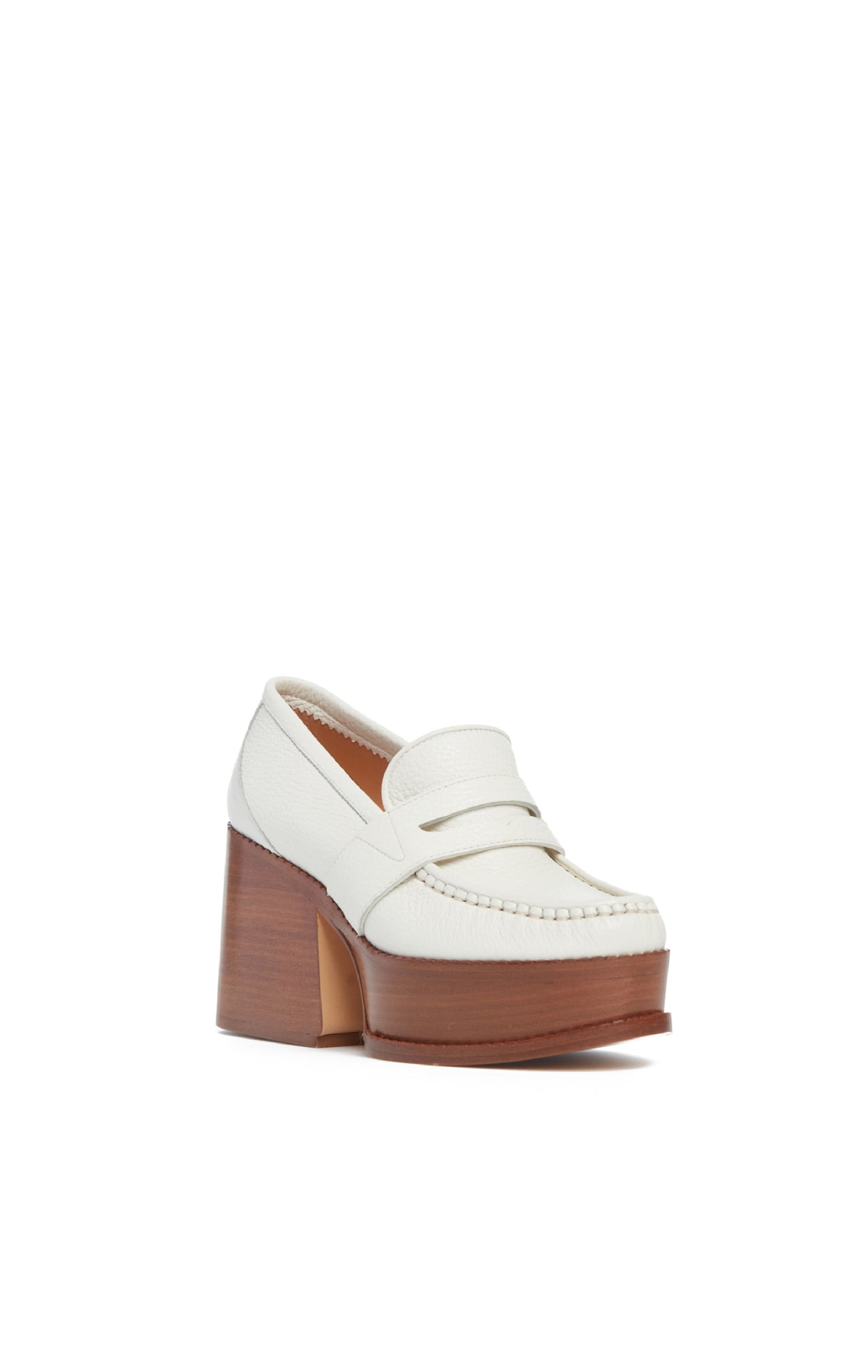 Augusta Heel en crème cervo deerskin cuir