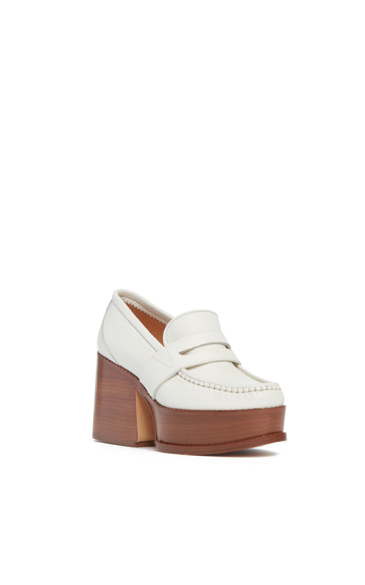 Cream / Mocassins à talons Augusta 85 en cuir - Cream