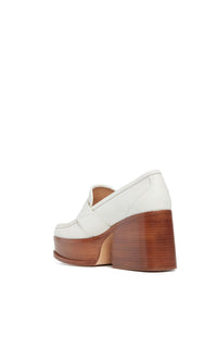 Augusta Heel en crème cervo deerskin cuir