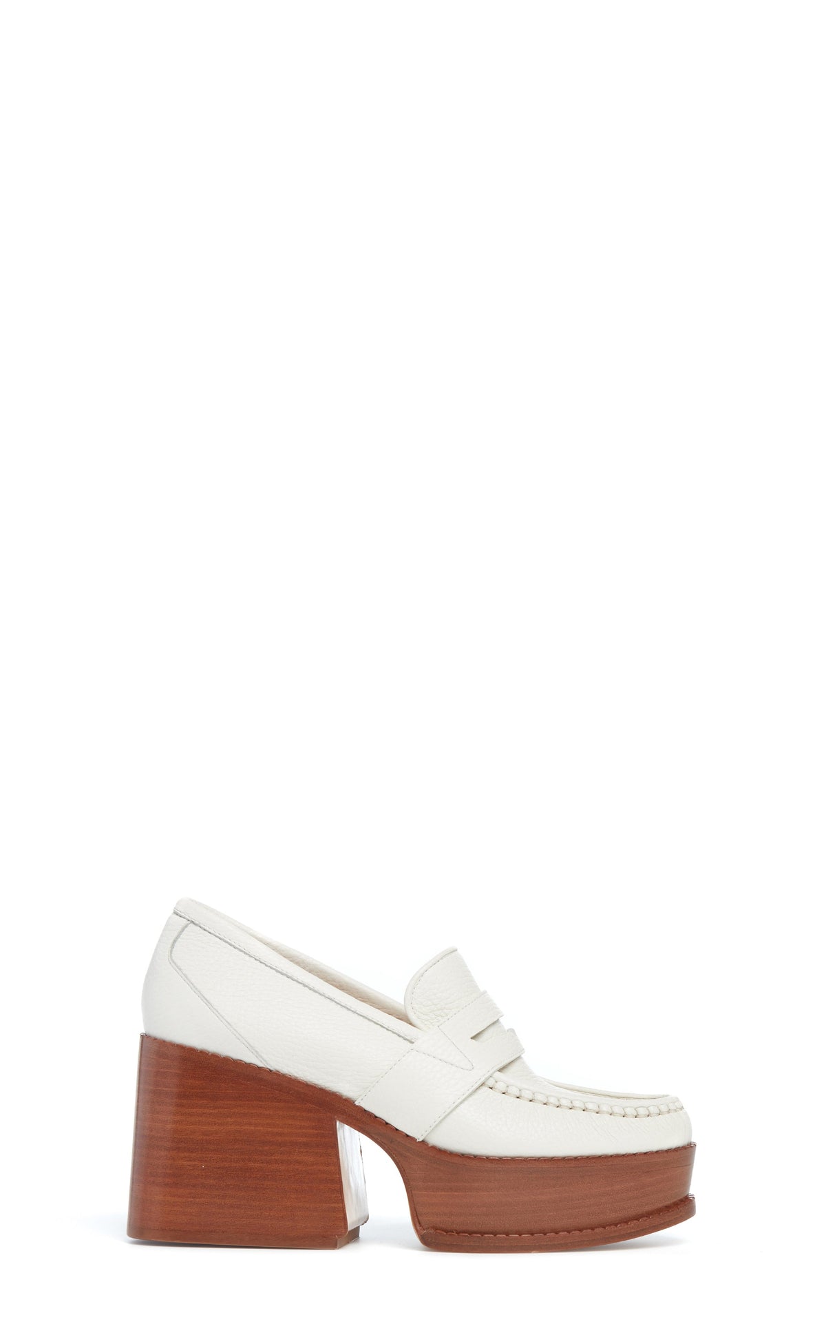 Augusta Heel en crème cervo deerskin cuir